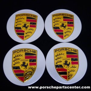 画像: 【PORSCHE】ポルシェマカン65mmカラークレストセンターキャップセット